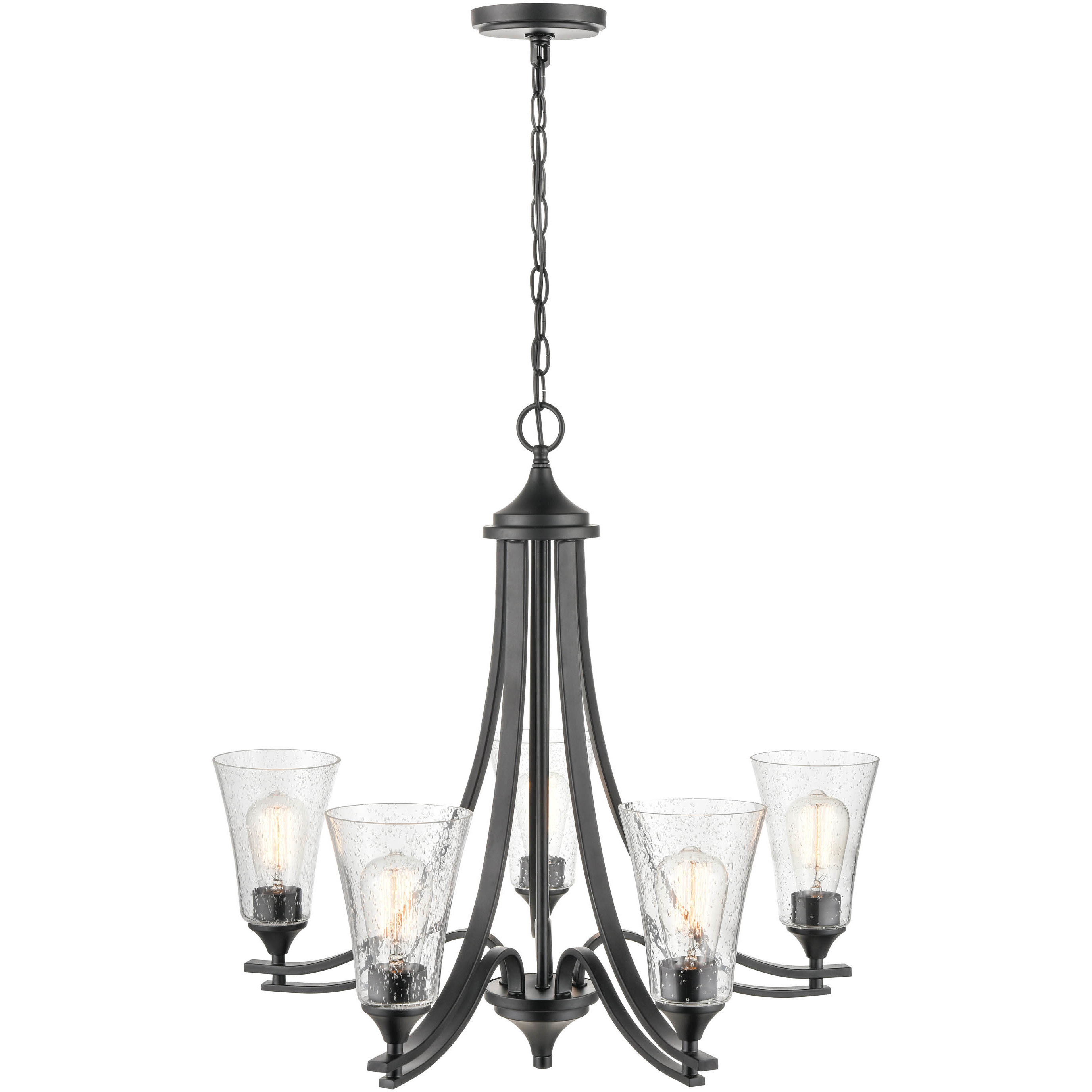 Natalie 5 Light 27.75 inch Matte Black Chandelier Ceiling Light